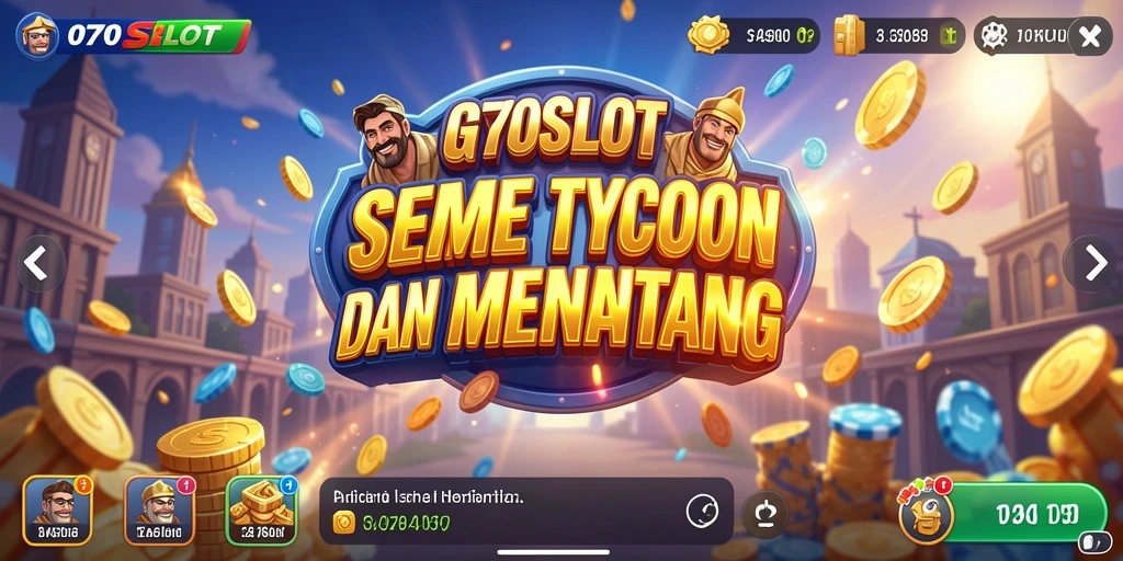 Screenshot gameplay <strong>070SLOT</strong> menampilkan keseruan membangun kasino slot.