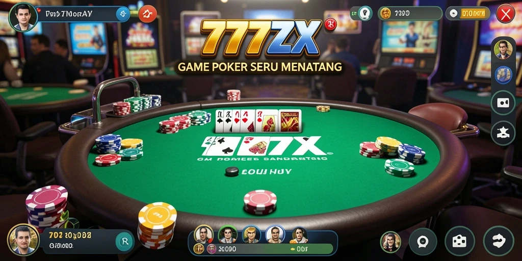 Tampilan gameplay menantang dalam permainan Poker 777ZX.