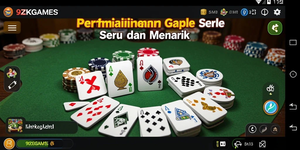 Tampilan gameplay seru dari 9ZKGAMES saat bermain Gaple.