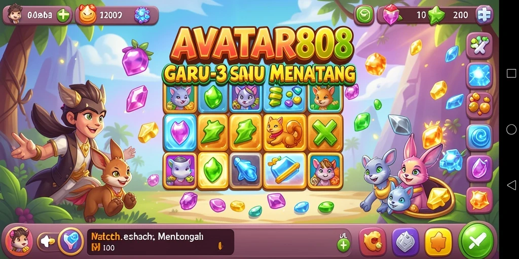 Tampilan menarik dari gameplay Match-3 yang menantang.