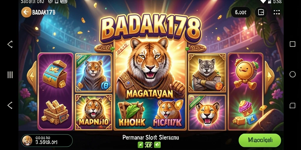 Tampilan gameplay Slot yang colorful dan menarik dari BADAK178.