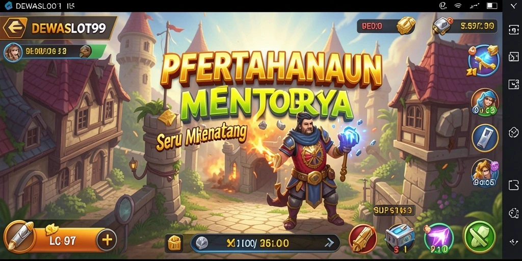 Tampilan gameplay yang menegangkan dalam DEWASLOT99 saat mempertahankan menara.