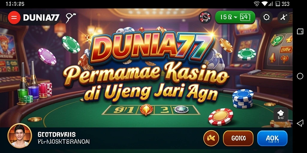 Tampilan gameplay Kasino DUNIA77 yang mengesankan dan interaktif.