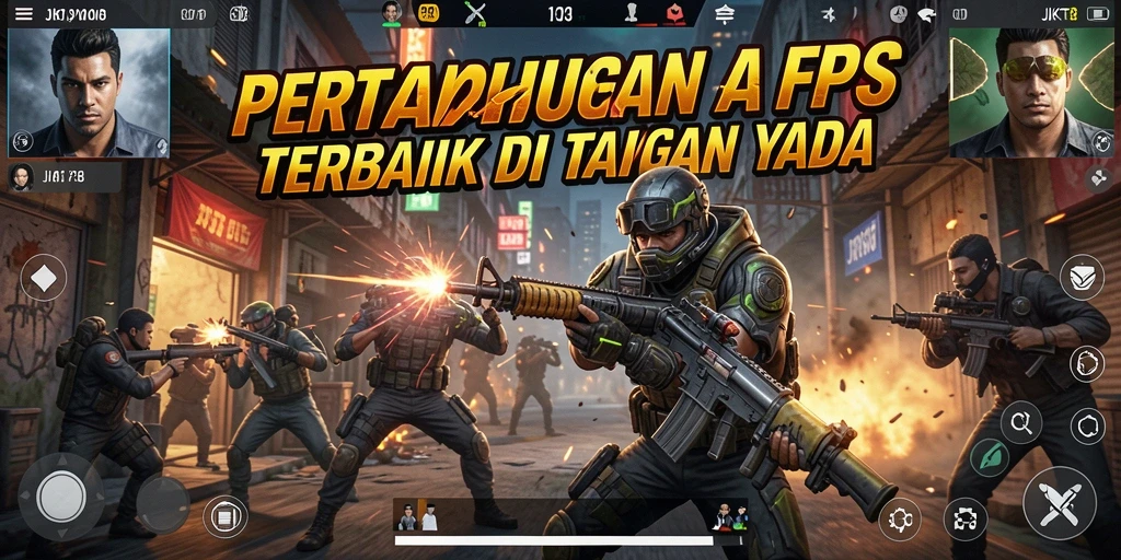 Screenshot JKT8 menampilkan aksi menembak yang mendebarkan.