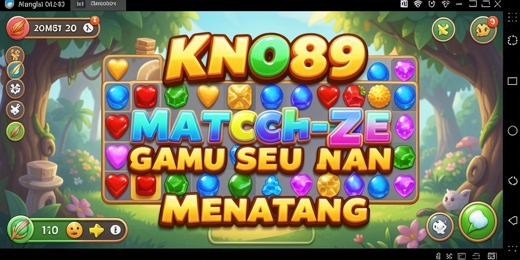 Screenshot utama KNO89 menampilkan gameplay Match-3 yang seru.