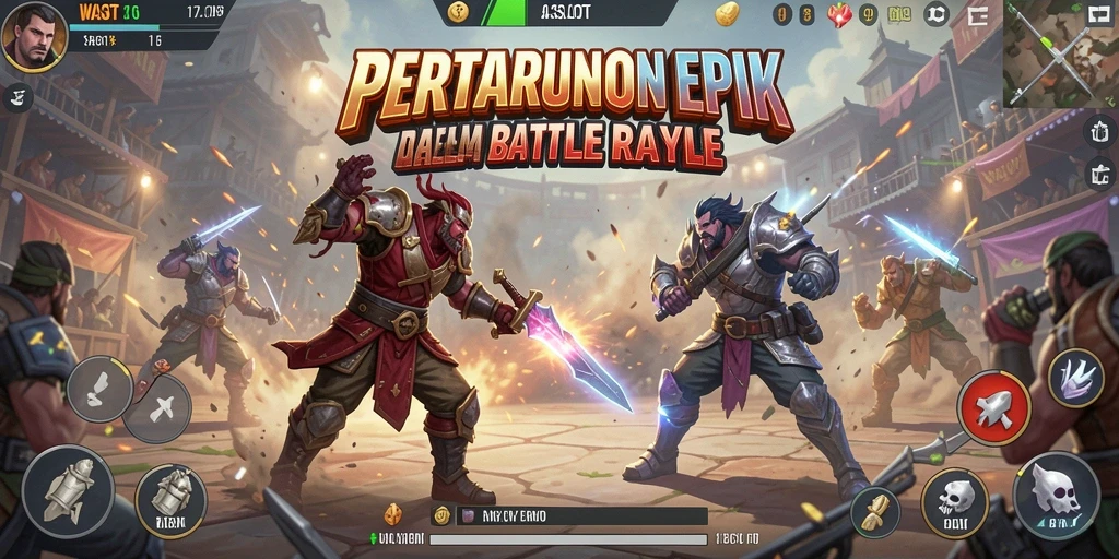 Tampilan gameplay menarik dari WASLOT dalam suasana Battle Royale.